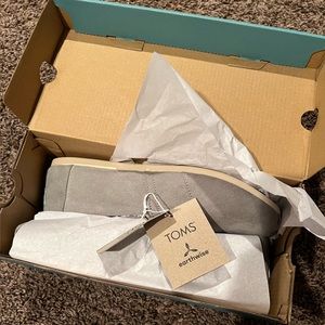 Grey Microfiber/Faux Shearling Toms